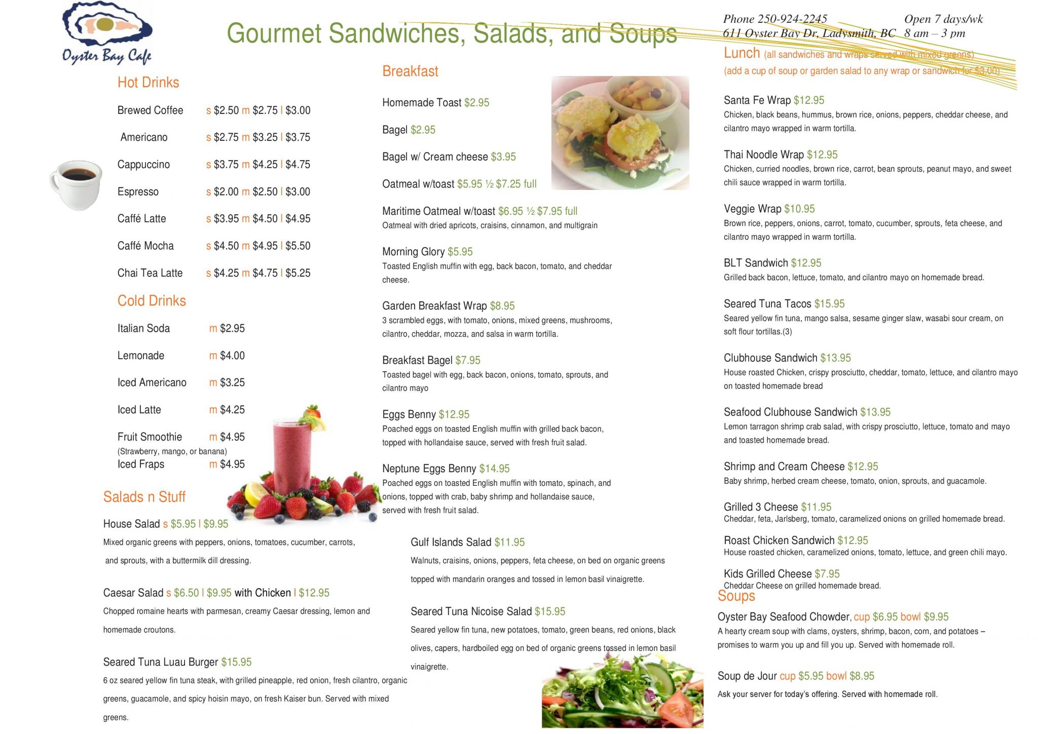 Oyster Bay Cafe on the Ocean Ladysmith Community Marina